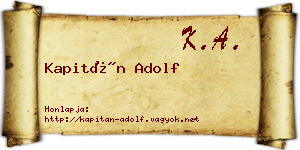 Kapitán Adolf névjegykártya